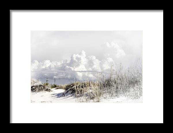 White Sands Framed Print featuring the digital art White Sands Winter by Georgianne Giese