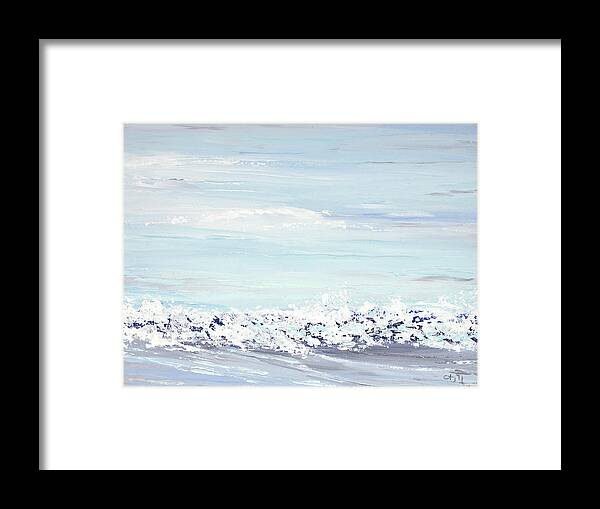 Costal Framed Print featuring the painting White Water by Tamara Nelson