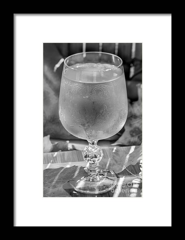 Iris Holzer Richardson Framed Print featuring the photograph White Wine in Vintage Glass by Iris Richardson