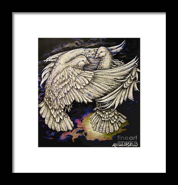  Linda Simon Framed Print featuring the painting Whites by Linda Simon