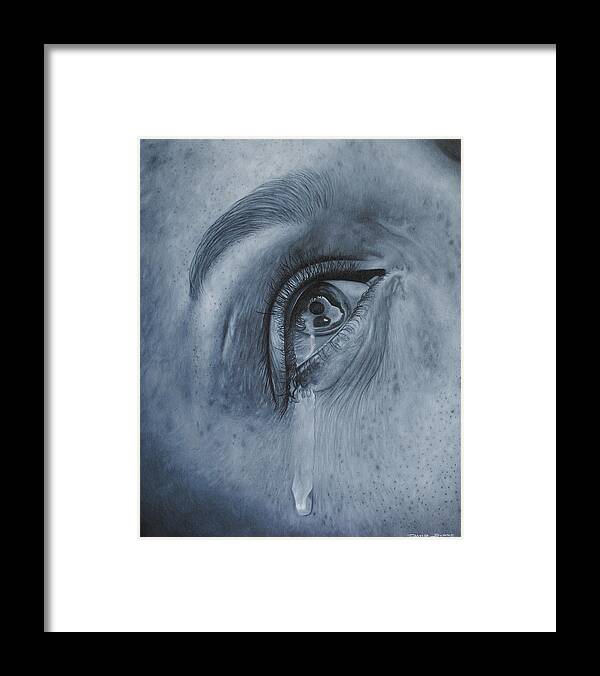 Oil Painting Framed Print featuring the painting Why is she crying by David Dunne