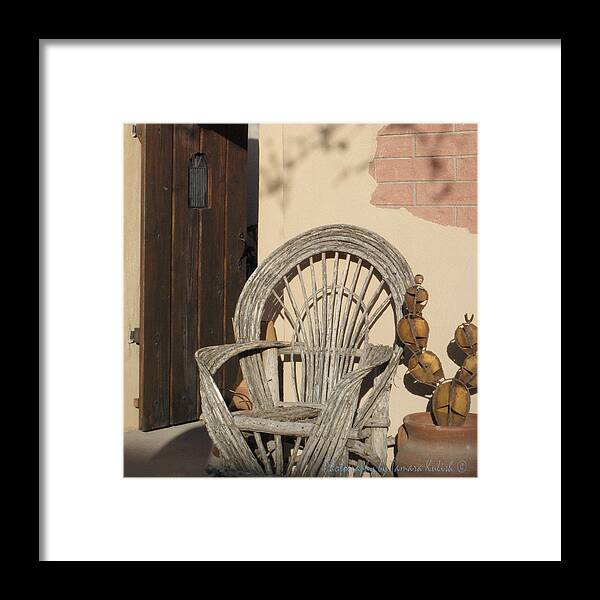 Backyard Framed Print featuring the photograph Wicker Chair 1 by Tamara Kulish