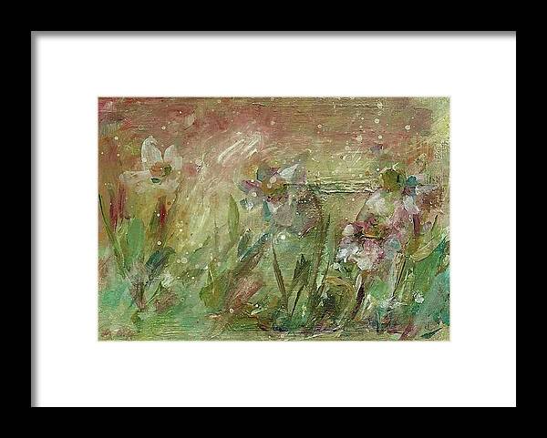 Floral Framed Print featuring the painting Wil O' The Wisp by Mary Wolf