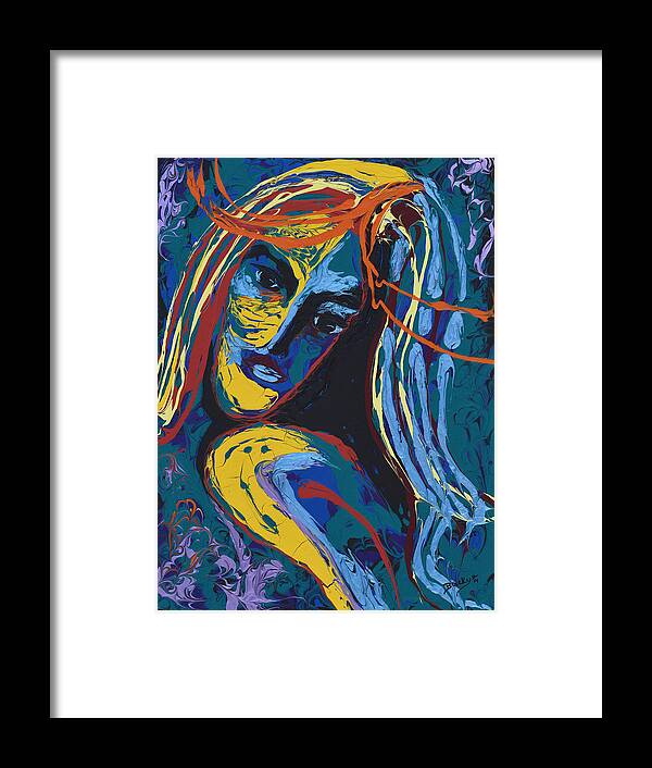 Portrait Framed Print featuring the painting Wild At Heart by Donna Blackhall