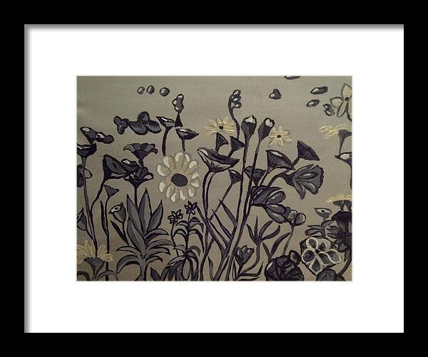 Flowers Framed Print featuring the painting Wild Flowers Grey by Jennylynd James