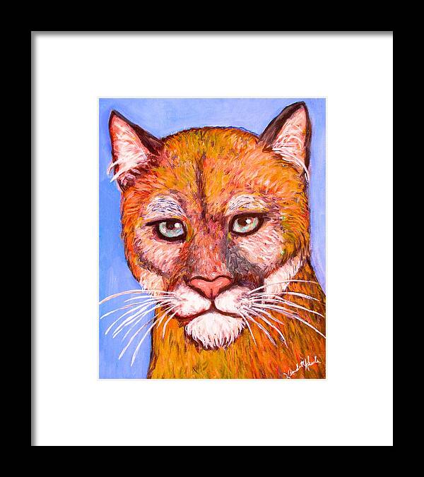Cougar Framed Print featuring the painting Wild Stare by Kendall Kessler