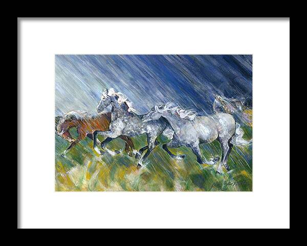 Mary Ogden Armstrong Paintings Framed Print featuring the painting Wild Storm by Mary Armstrong