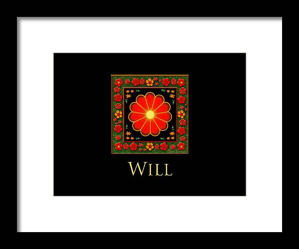 Will Framed Print featuring the digital art Will by Clare Goodwin