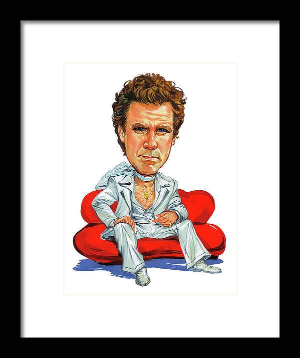 Will Ferrell Framed Print featuring the painting Will Ferrell by Art 