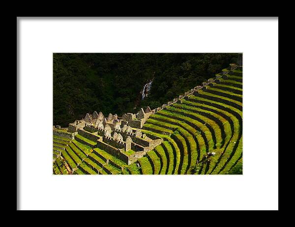 Peru Framed Print featuring the photograph Winay Wayna Wide View by FireFlux Studios