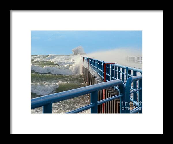 Lake Michigan Framed Print featuring the photograph Wind-Driven Lake by Ann Horn