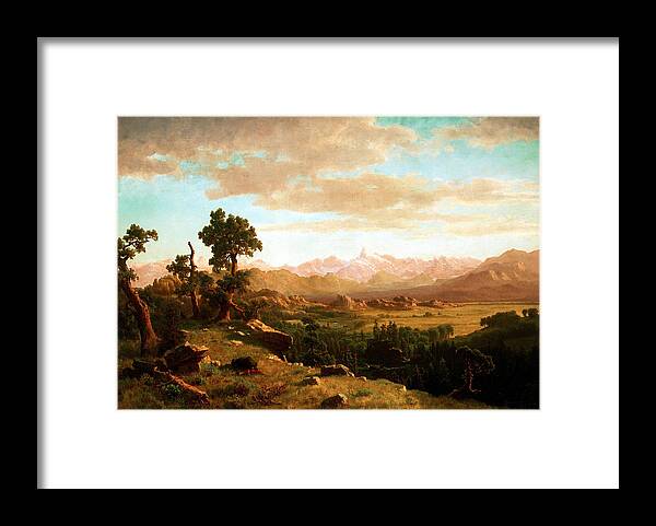 Wind River Country Framed Print featuring the digital art Wind River Country by Albert Bierstadt