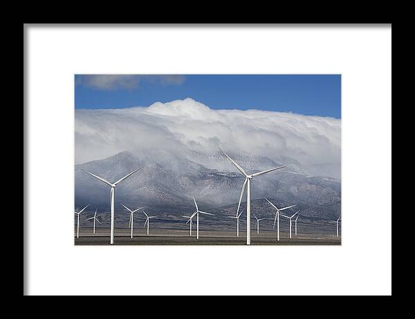 Kevin Schafer Framed Print featuring the photograph Wind Turbines Schell Creek Range Nevada by Kevin Schafer