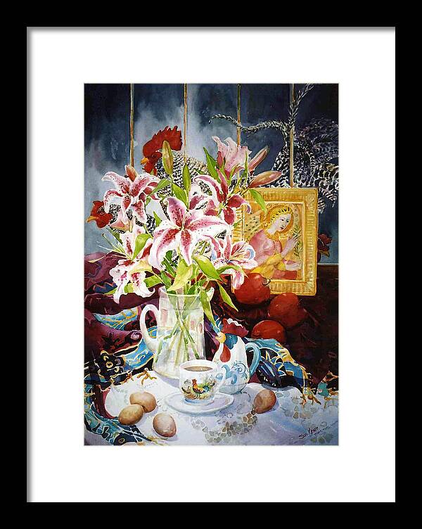 Still Life Framed Print featuring the painting Window Shopping by Sue Kemp