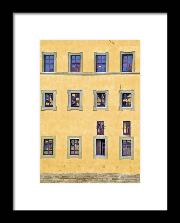 Brown Framed Print featuring the photograph Windows of Florence by David Letts