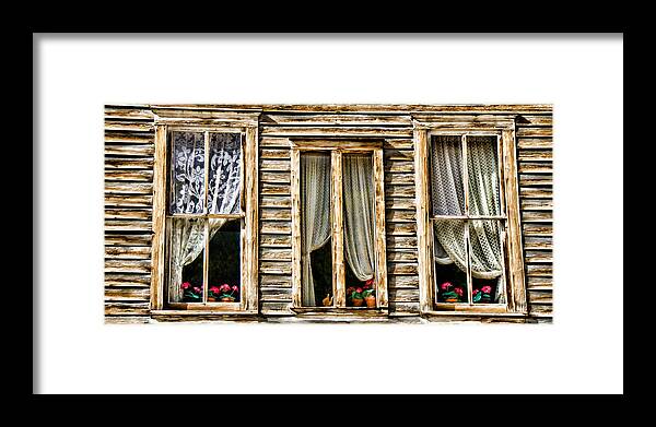 Colorado Framed Print featuring the photograph Windows of Lace of Annabelle's Place by Lana Trussell