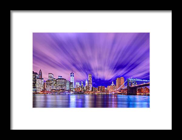 Brooklyn Bridge Framed Print featuring the photograph Winds of Lights by Midori Chan