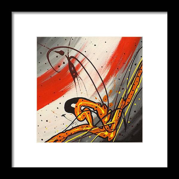 Windsurfer Framed Print featuring the painting Windsurfer Center by Darren Robinson