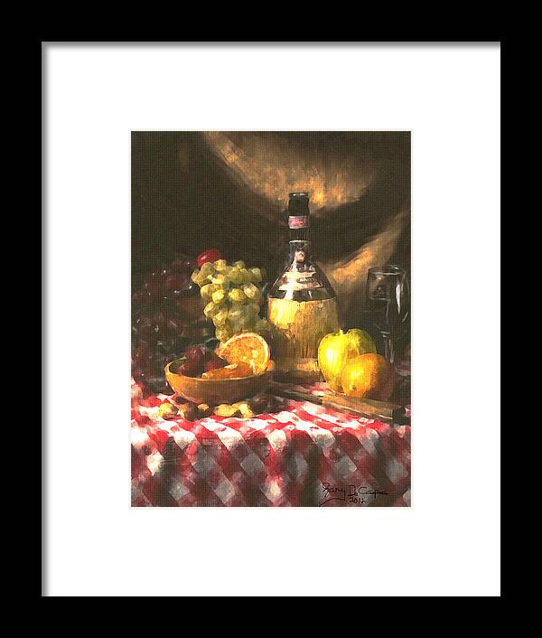Art Framed Print featuring the photograph Wine and Fruit by Gary De Capua
