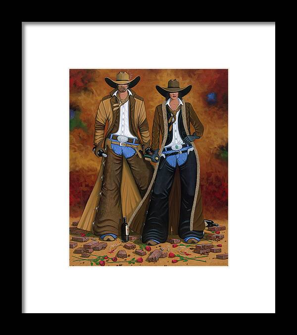 Cowgirl Framed Print featuring the painting Wine And Roses by Lance Headlee