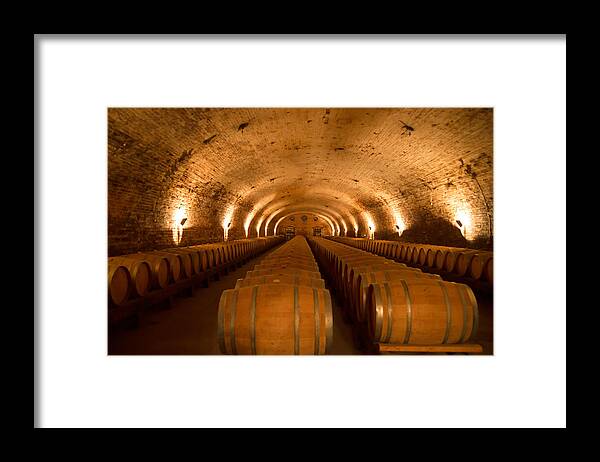 Wine Framed Print featuring the photograph Wine Cellar by Kent Nancollas