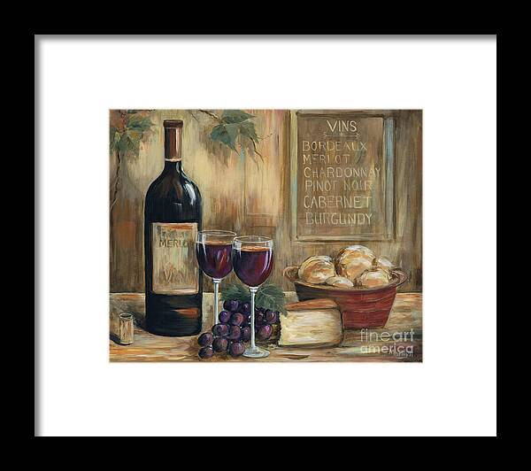 Wine Framed Print featuring the painting Wine For Two by Marilyn Dunlap