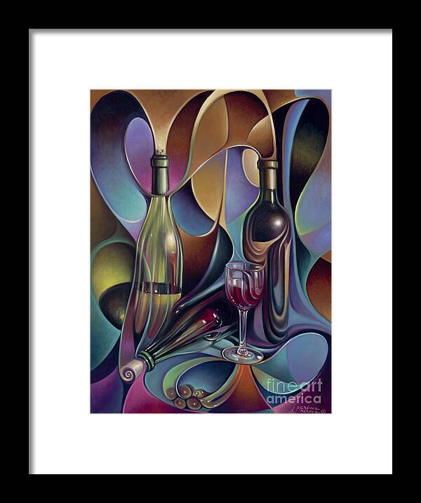 Wine Framed Print featuring the painting Wine Spirits by Ricardo Chavez-Mendez