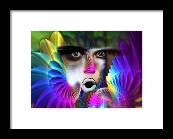 Conceptual Framed Print featuring the painting WIngs by Rafael Salazar