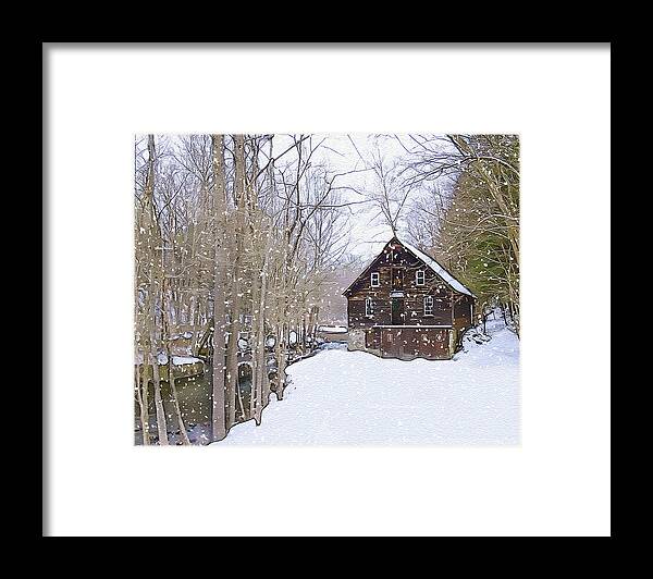 Mill Framed Print featuring the photograph Winter at Kerrs Mill by Dave Sandt
