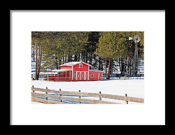 Outdoor Framed Print featuring the photograph Winter Barn by Paul Fell