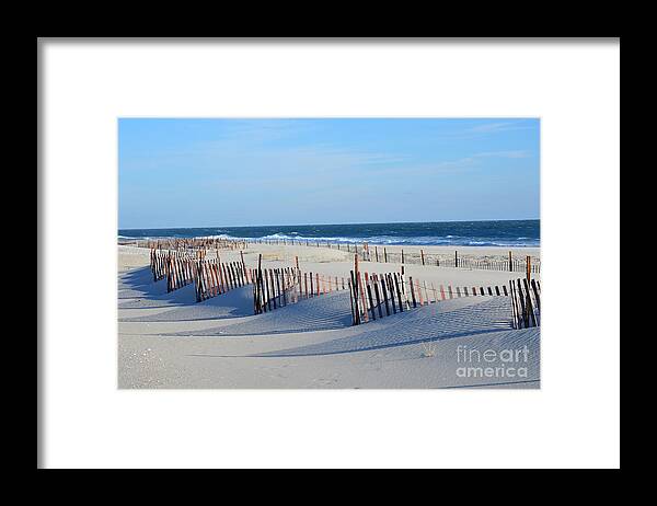 Beach Framed Print featuring the photograph Winter Beach Blues by Lynellen Nielsen