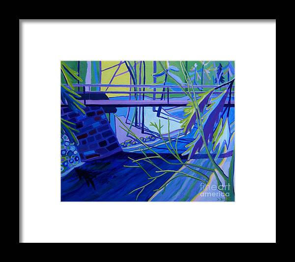 Landscape Framed Print featuring the painting Vesper Bridge by Debra Bretton Robinson