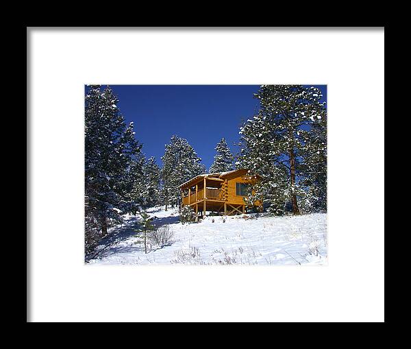 Winter Framed Print featuring the photograph Winter Cabin by Shane Bechler