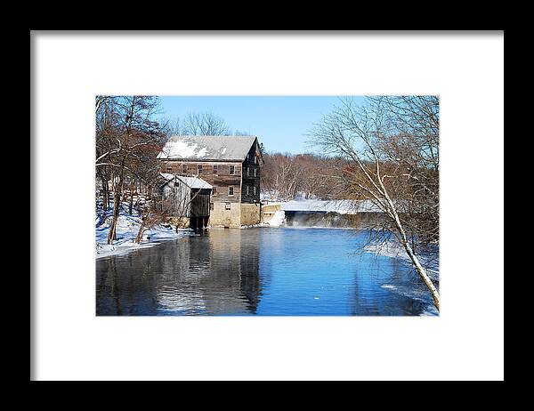 Jaeger Rye Mill Framed Print featuring the photograph Winter Capture Of The Old Jaeger Rye Mill by Janice Adomeit