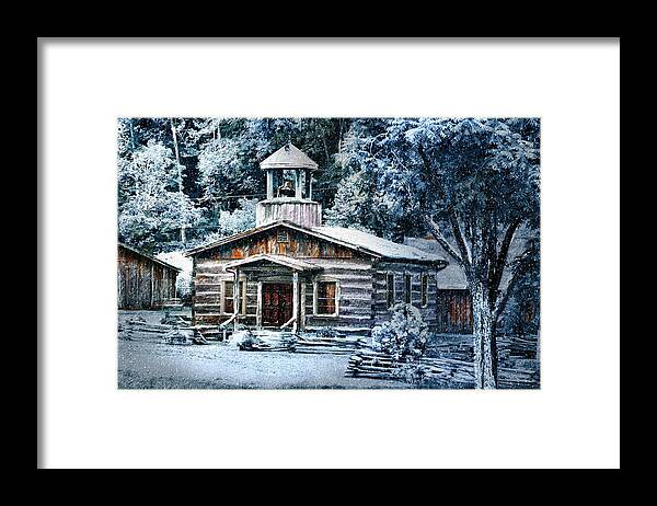 Winter Framed Print featuring the digital art Winter Church by Mary Almond
