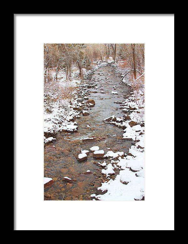 Winter Framed Print featuring the photograph Winter Creek Scenic View by James BO Insogna