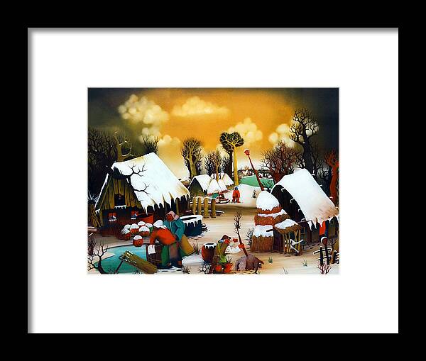 Reverse Glass Painting Framed Print featuring the photograph Winter by Dragan Kudjerski