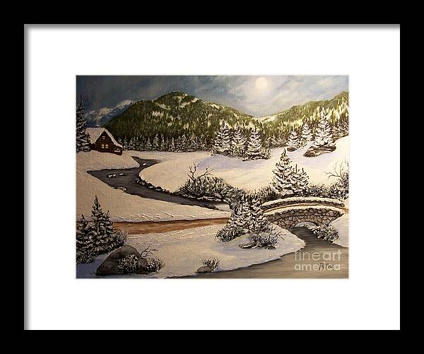 Winter Framed Print featuring the painting Winter Dreams by Peggy Miller