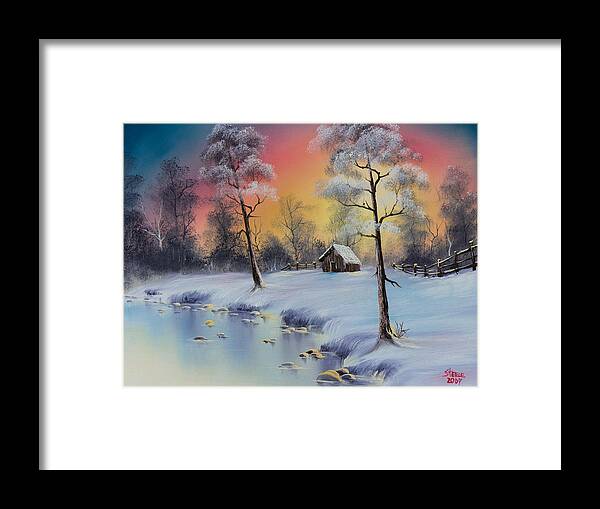 Landscape Framed Print featuring the painting Winter's Grace by Chris Steele