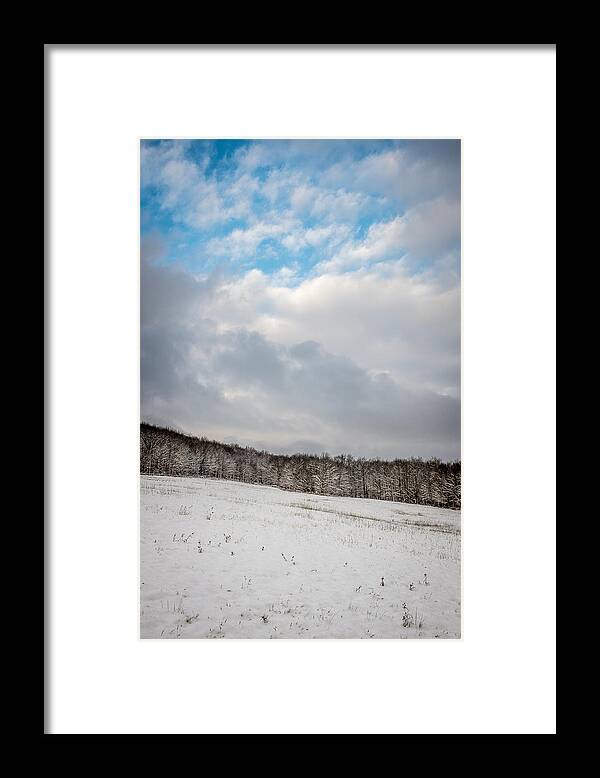 Landscape Framed Print featuring the photograph Winter field by Chris Bordeleau