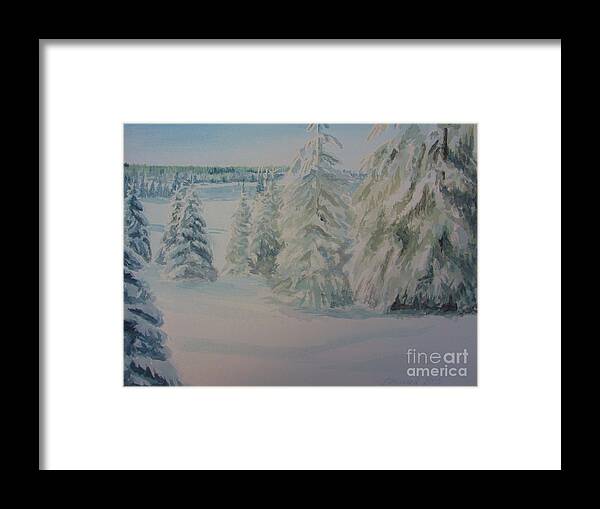 Winter In Gyllbergen Framed Print featuring the painting Winter In Gyllbergen by Martin Howard