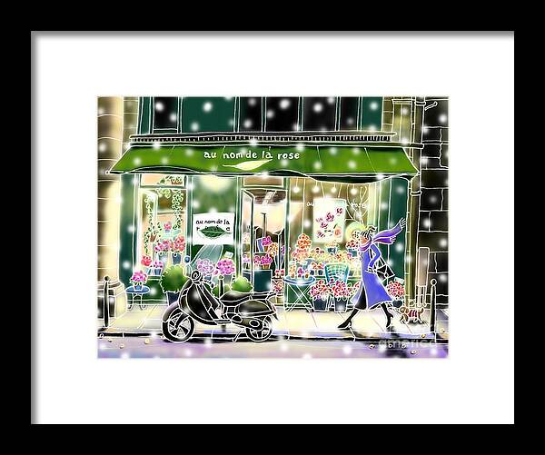 Paris Framed Print featuring the digital art Winter in Paris by Hisayo OHTA
