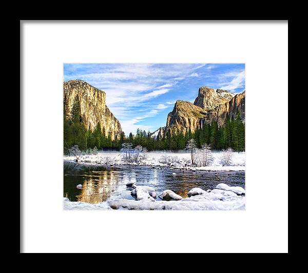 Yosemite National Park Framed Print featuring the photograph Winter in Yosemite by Abram House