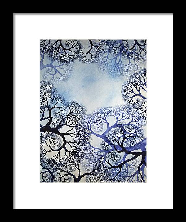 Spiral Framed Print featuring the painting Winter Lace by Helen Klebesadel