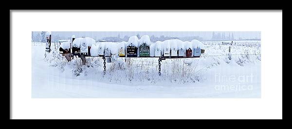 Photography Framed Print featuring the photograph Winter Mailbox Panorama by Sean Griffin