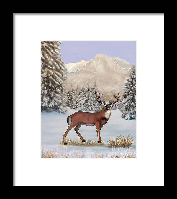 Winter Landscape Framed Print featuring the digital art Winter Majesty by Glenn Holbrook