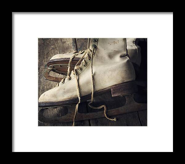 Ice Skates Framed Print featuring the photograph Winter Memories by Amy Weiss
