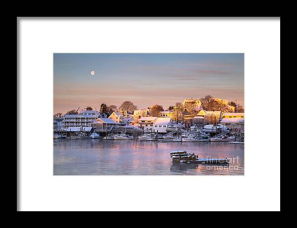 Boothbay Harbor Framed Print featuring the photograph Winter Morning in Boothbay Harbor by Benjamin Williamson