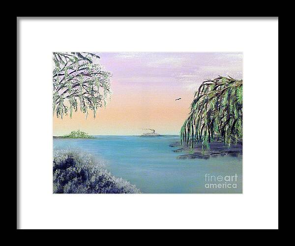 Lake Ponchartrain Framed Print featuring the painting Winter On Lake Ponchartrain by Alys Caviness-Gober