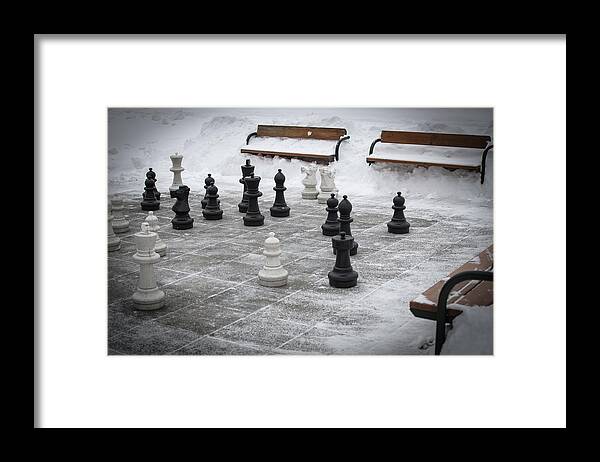 Chess Framed Print featuring the photograph Winter Outdoor Chess by Andreas Berthold